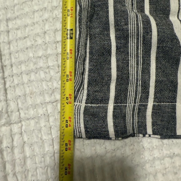 NWT Briggs Linen Blend Wide Leg Grey White Stripe Pull On Pants Women's Size XL - Picture 10 of 10